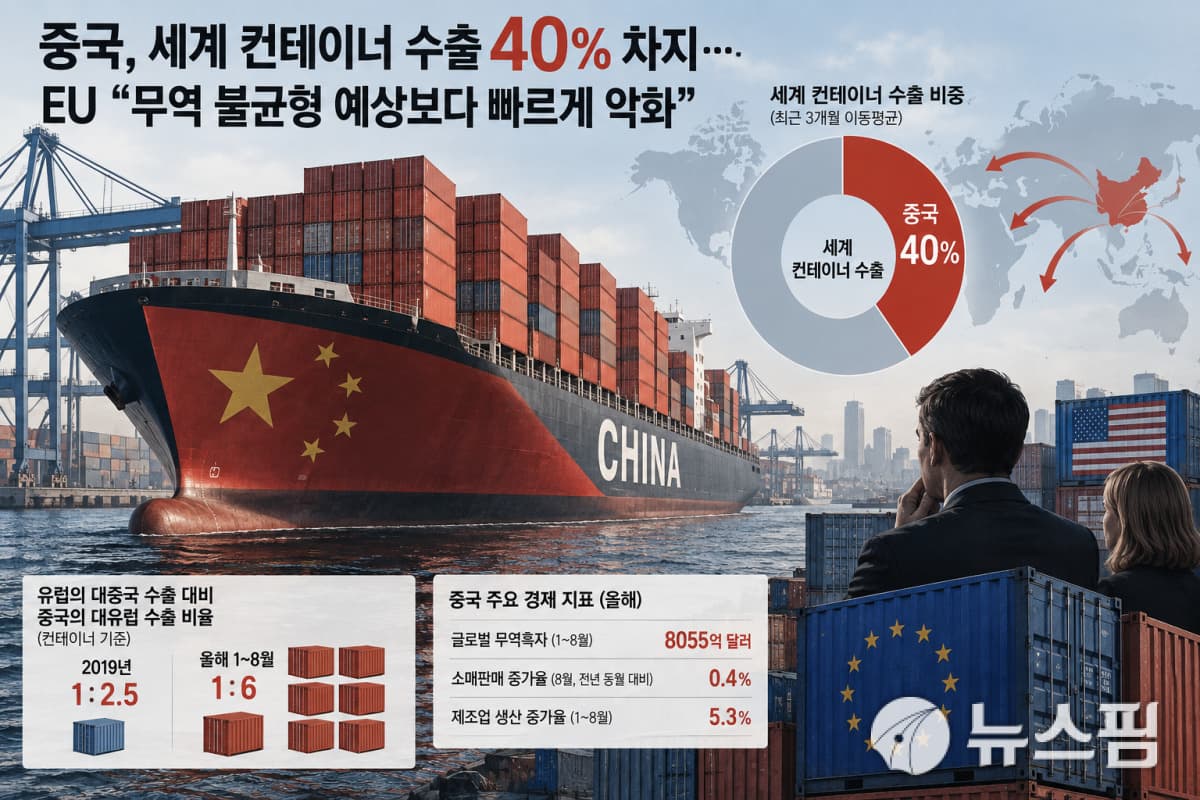 중국, 세계 컨테이너 수출 40% 차지